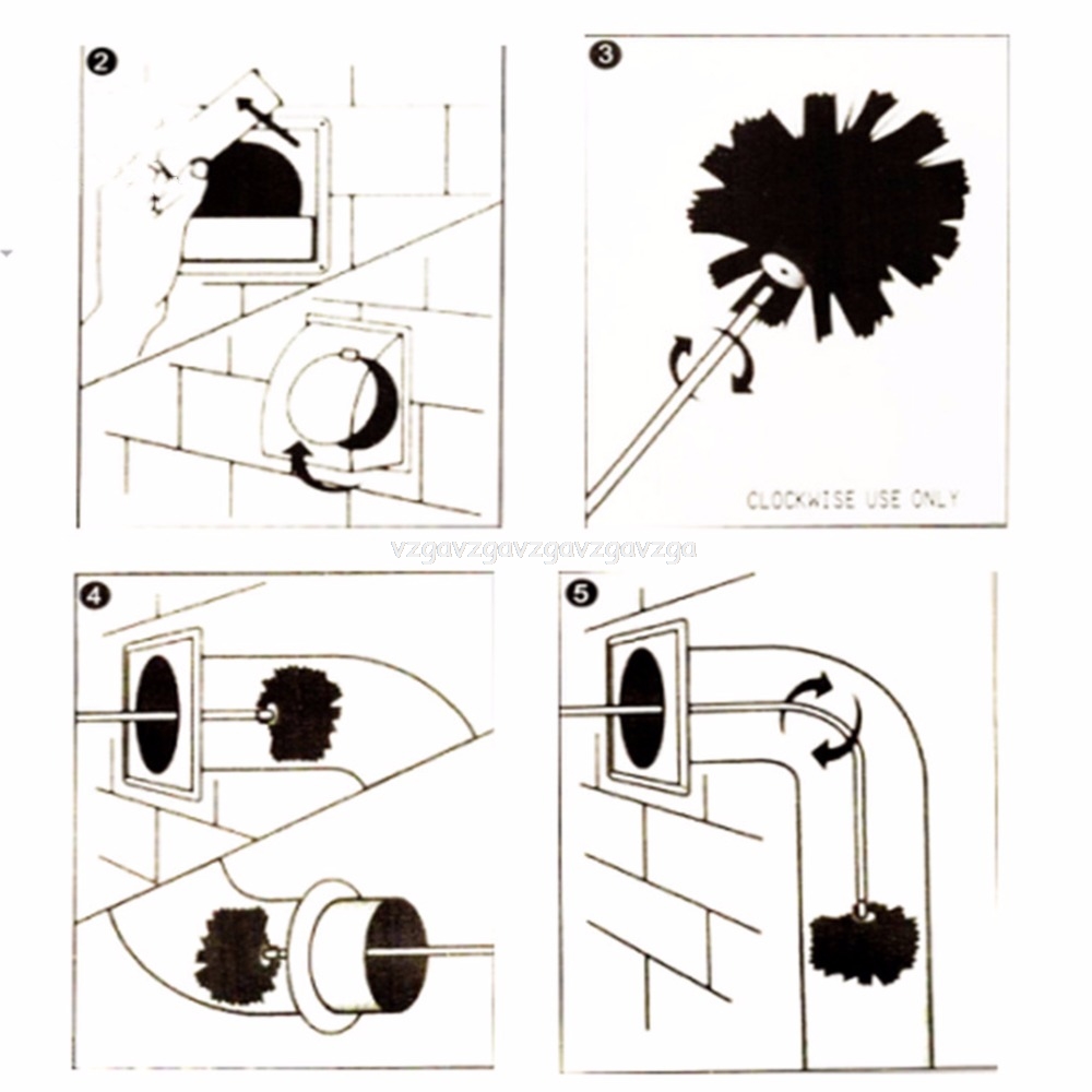 Nylon Borstel Met 6 Stuks Lange Handvat Flexibele Pijp Staven Voor Schoorsteen Ketel Huis Cleaner Cleaning Tool Kit J15 19