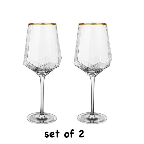 2 stk guld, hamret, champagneglas, vinglas, bæger-champagneglas sæt  of 2: Guld 550ml