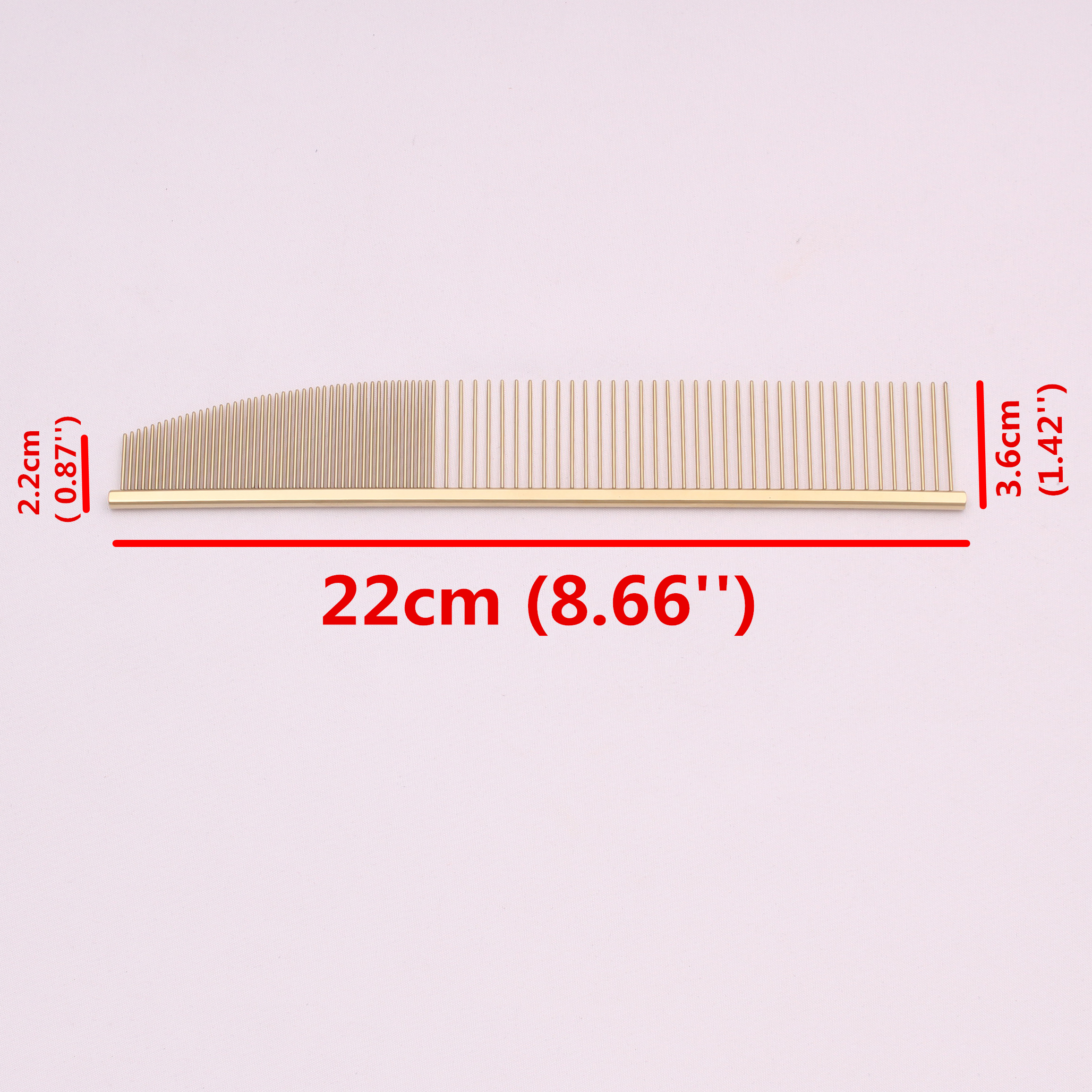 Copper Dog Grooming Combs Pet Boundary Knot Massage Tools Salon Cat Hair Cleaning Crescent High Low Teeth 7817#