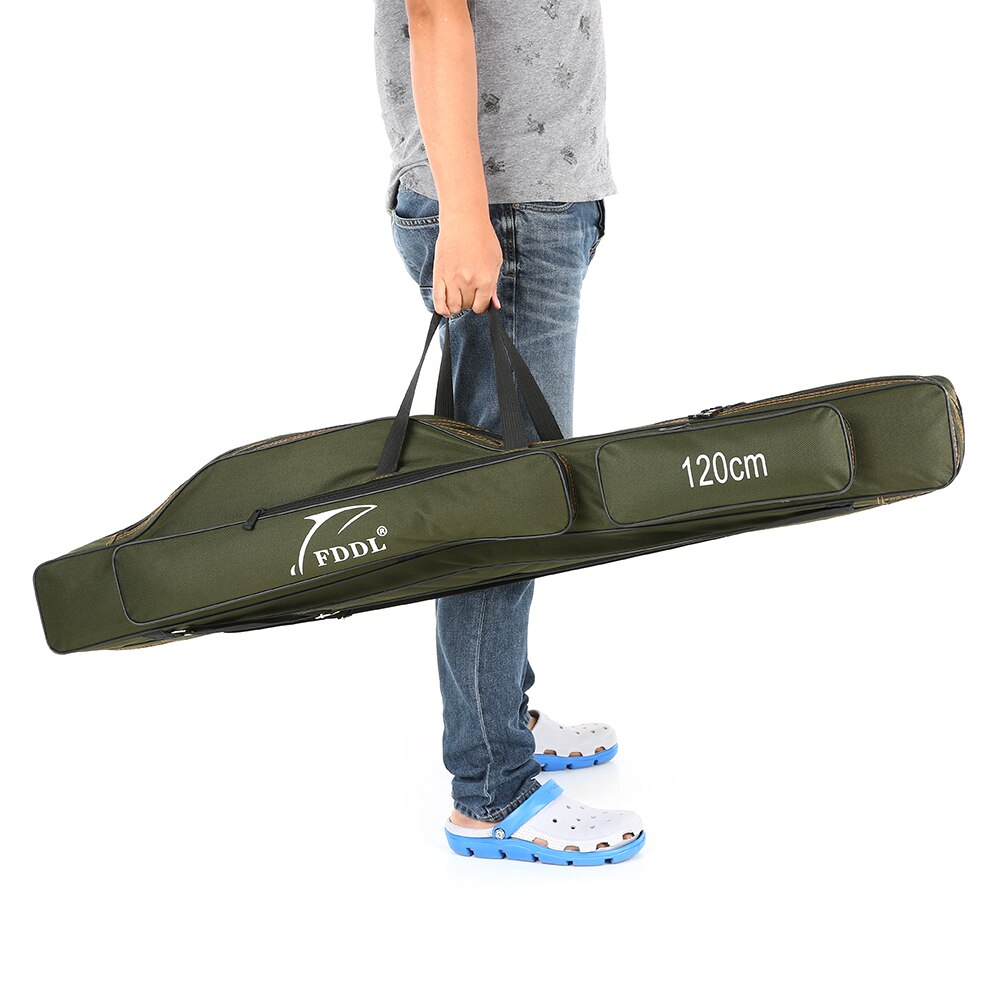 100/130/150cm Portable Folding Fishing Rod Carrier Canvas Fishing Pole Tool Storage Bag Case Fishing Gear Tackle Fishing Rod Bag