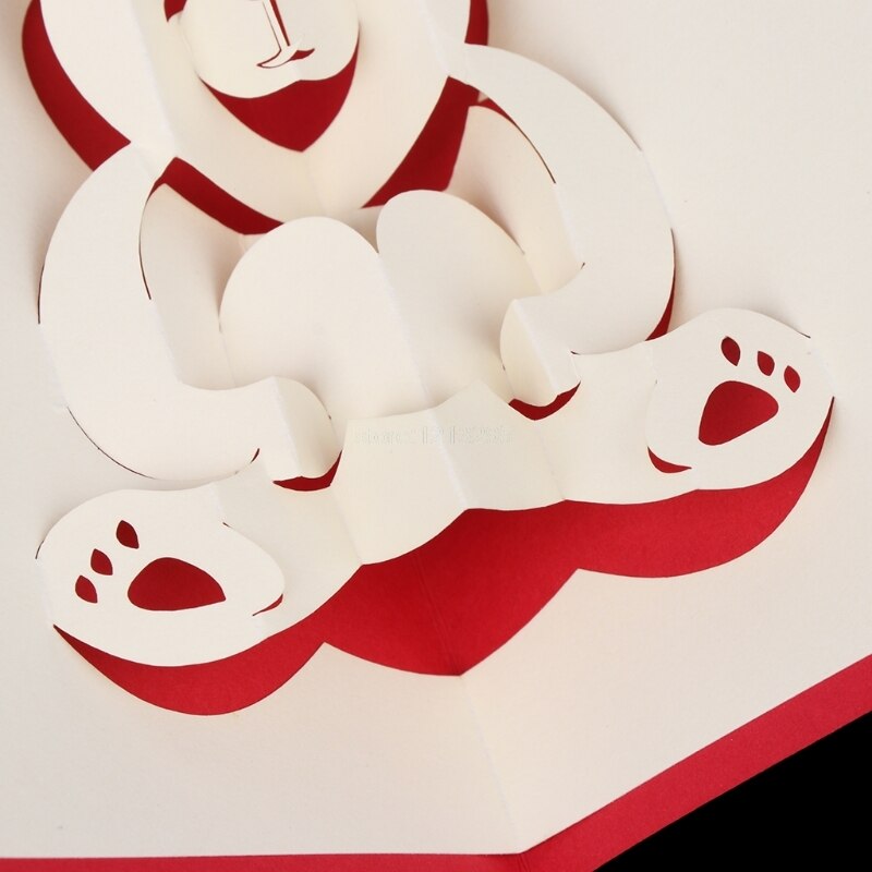 1 STÜCK SchöNe 3D Bär Pop hoch Grußkarte Handgemachter Geburtstag Hochzeit Postkarte Handwerk Kunst