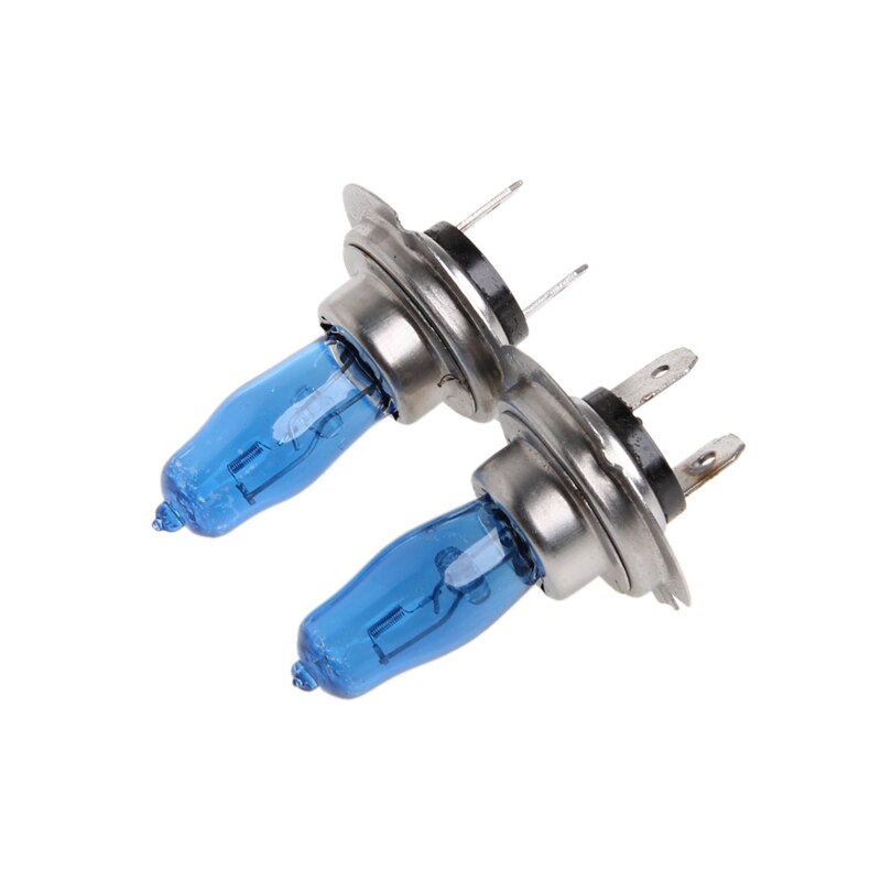 2 stk  h7 6000k gas halogen forlygter hvidt lys pærer 100w lyse  dc 12v