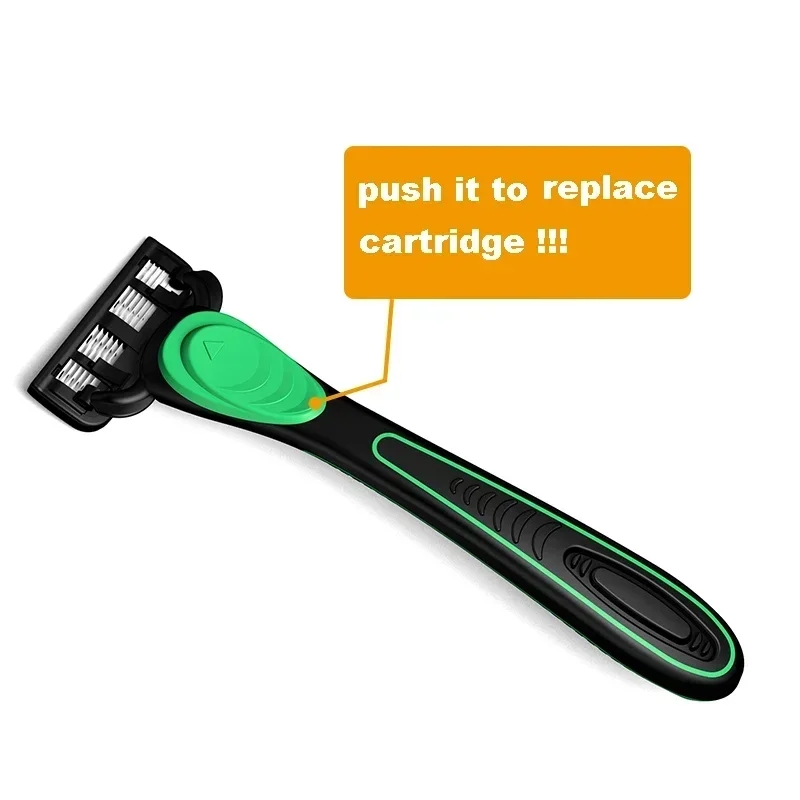 Handmatige scheermesset voor heren, 7-laags scheermes, mes met vervangbare mesjes, geen huidbeschadiging, mesjescheerapparaat, ontharing, mannen