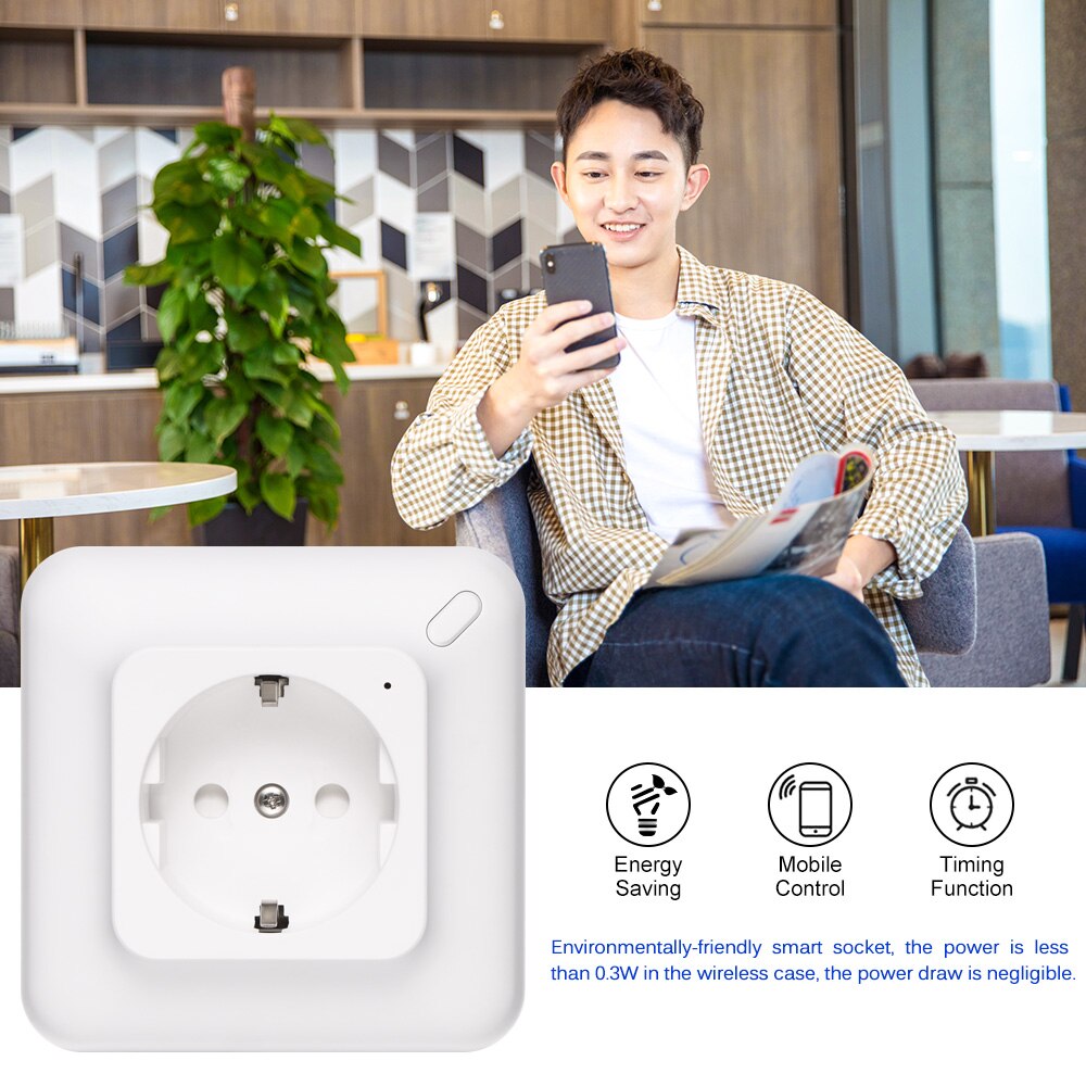 WIFI Power Outlet Panel Smart Socket Embedded Wi-Fi Timer Set EU Plug Works