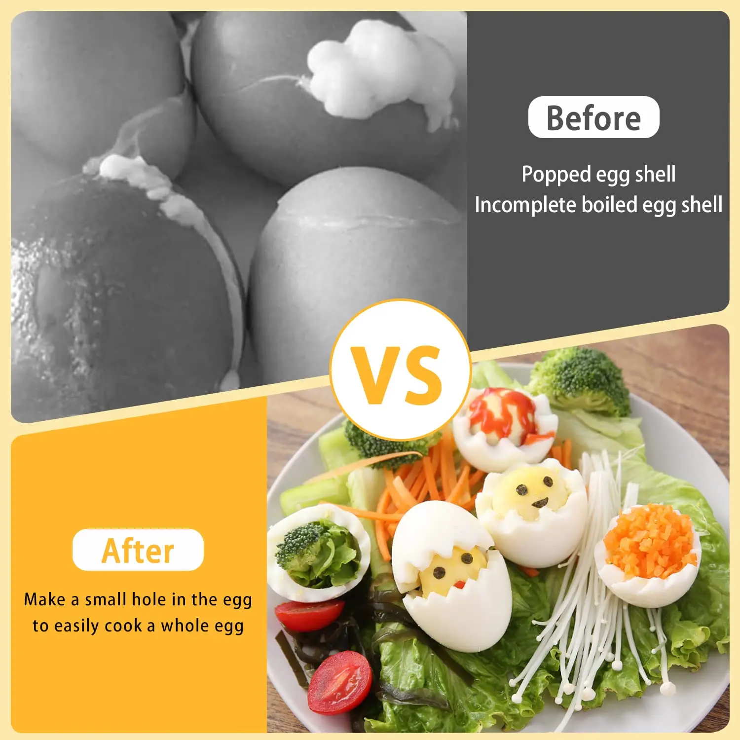 Egg Piercer, Stainless Steel Needle Egg Hole Puncher Eggs Poacher Endurance Hole Seperater Bakery Kitchen Tool
