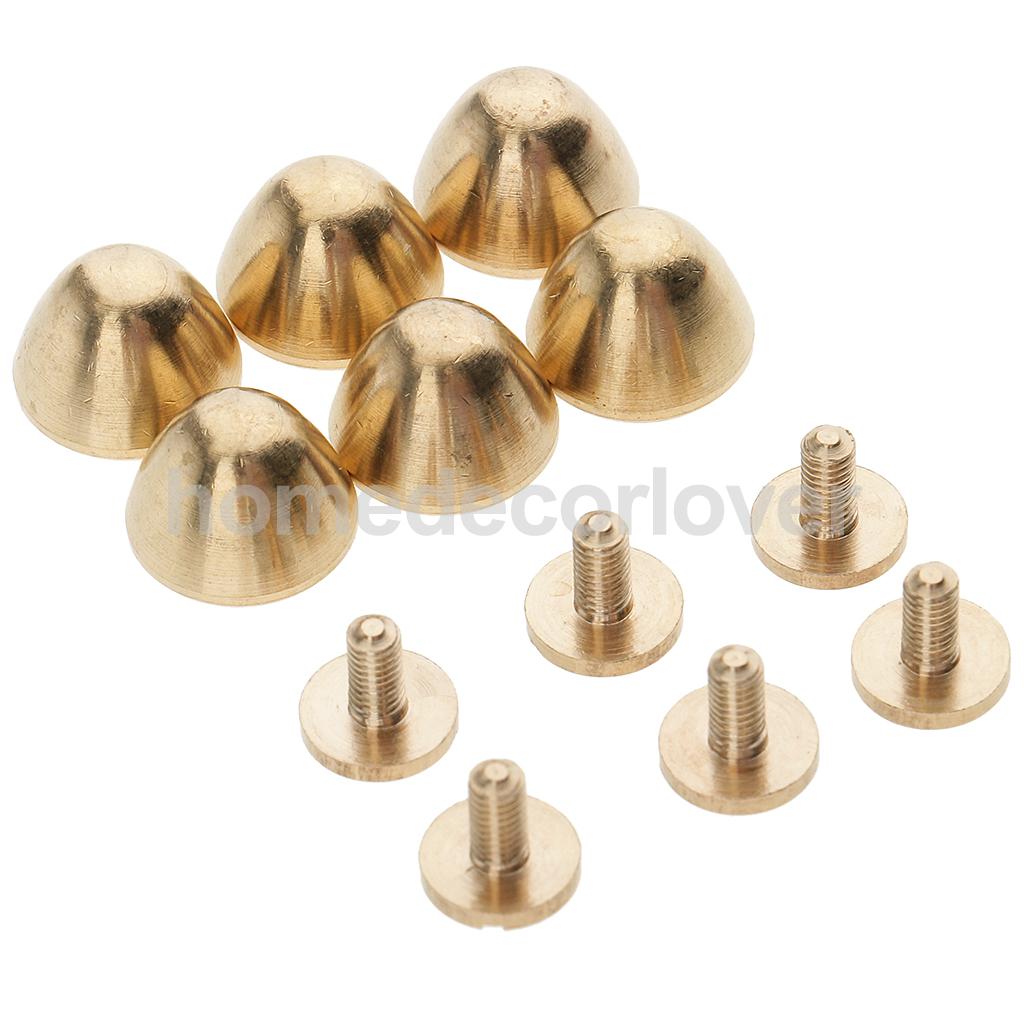 18 Stuks Leathercraft Massief Messing Schroef Paddestoel Nagel Stud Klinknagel Accessoire