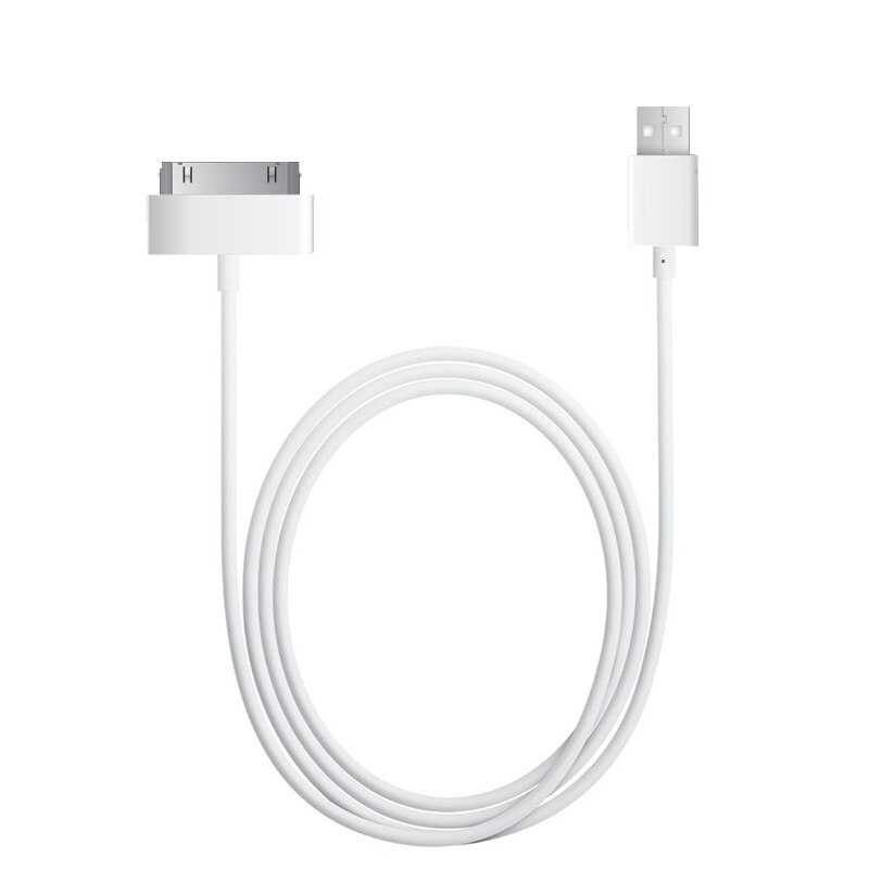 30 -stifts usb-kabel för iphone 4s 4 90cm vit silikontråd laddarkabel snabbladdning datasynksladd för ipad 3 2
