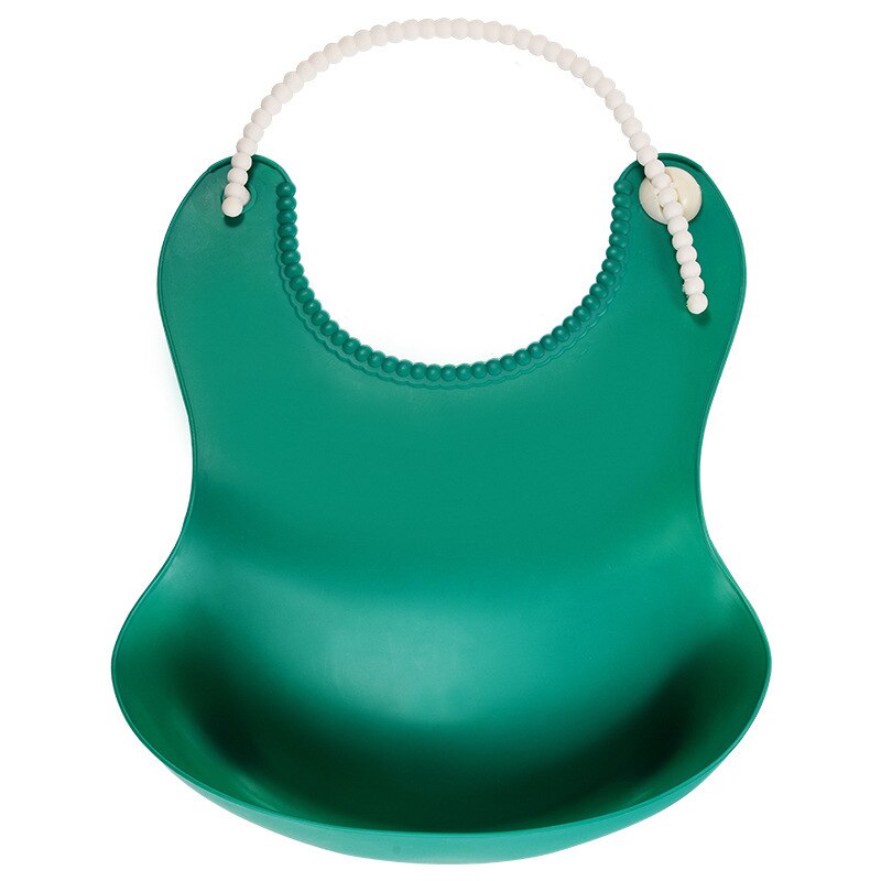 Bavaglini alla moda in silicone bavaglino impermeabile per neonati bavaglino solido regolabile diversi stili di bavaglini per bambini: green