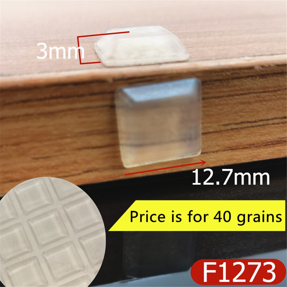 Vários Tamanhos de Porta de Armário Amortecedor amortecedor de silicone auto-adesivo pad com o ponto saliente para cozinha armário gaveta parar: F1273 x 40 Grains