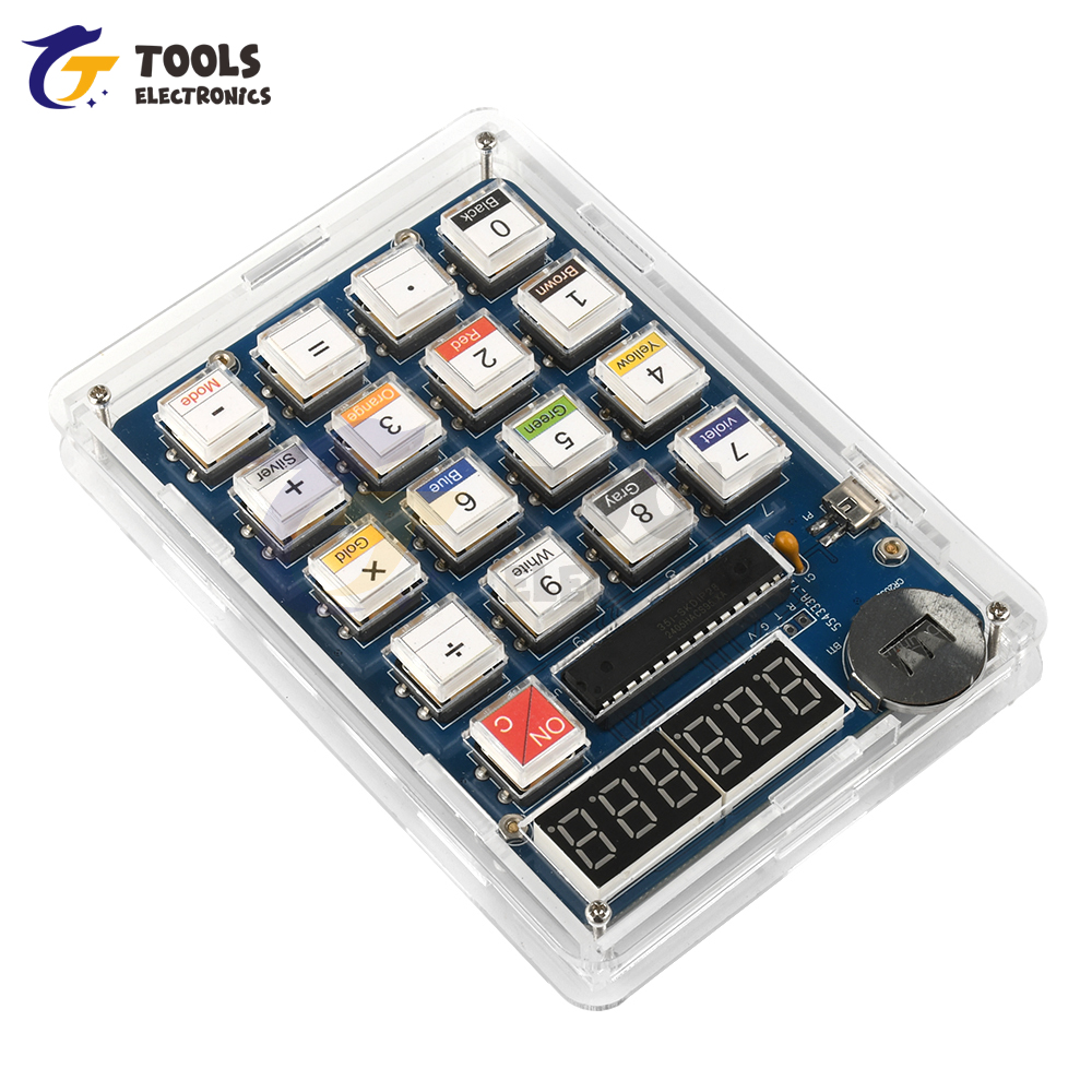 6--- sifret kalkulatorsett, gjør-det-selv-loddeøvelsessett, mcu-loddeopplæringe, eksperimentøvelse, gjør-det-selv-loddeprosjekt, elektronikksett