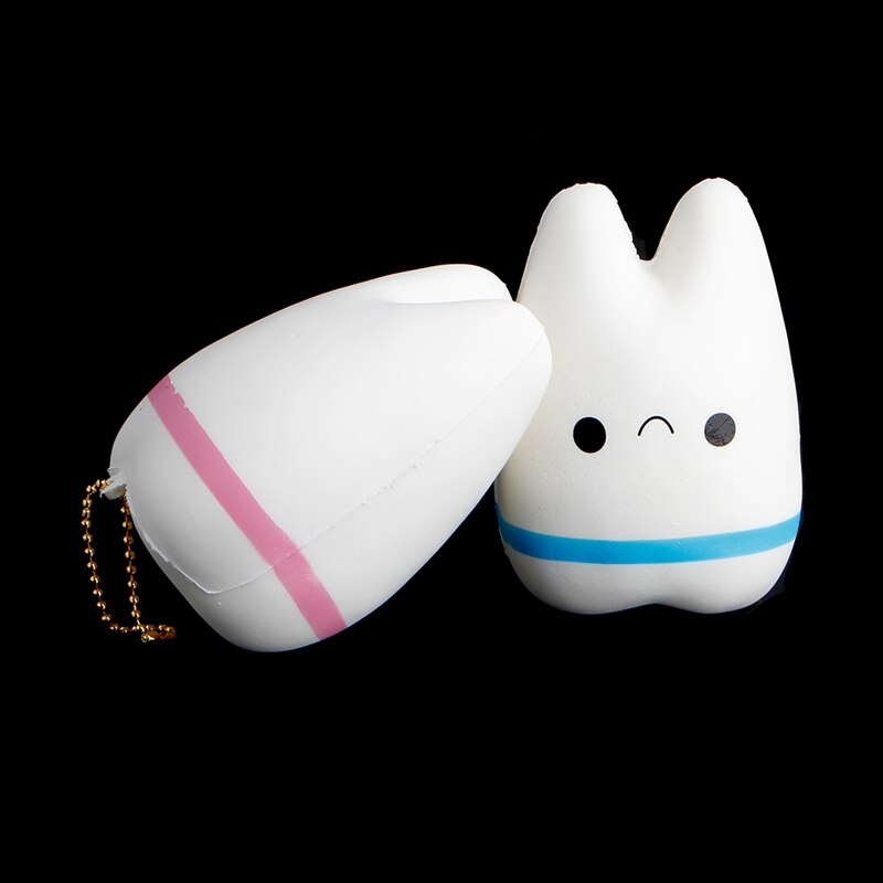 Cute Tooth Jumbo Squishy Slow Rising Squeeze Stress Hand Soft Toy Phone Pendant