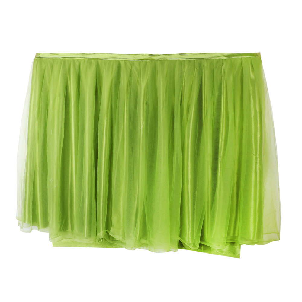 Hilife party tyll tutu 75*100cm multi färger bordskjol bröllopsfest dekoration med 3 bordsklämmor: Grön