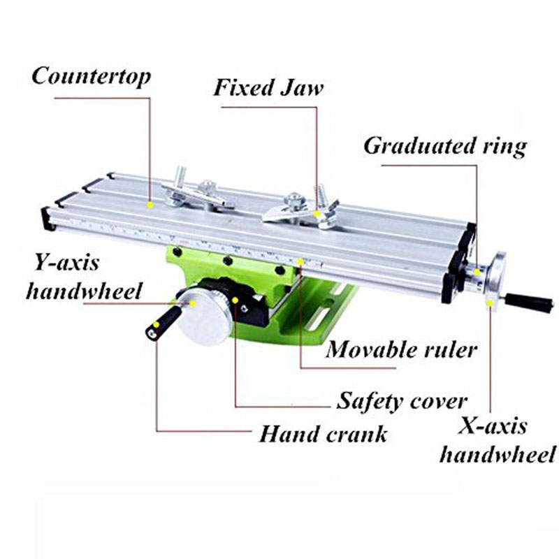 Fræsemaskine mini multifunktionelt bordbænk skrue bore fræsemaskine krydsassisteret positioneringsværktøj