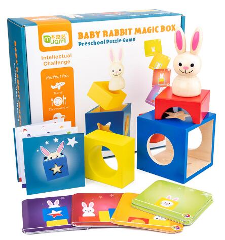 Holz kaninchen baby intelligenz magic box baby der interaktion frühen lehre spiele intelligenz spielzeug Frühen bildung smart