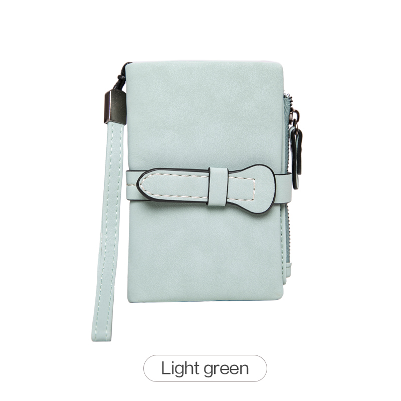 MIYIN Women's Short Wallet Minimalist Double Fold Multi Functional Zero Wallet with Cardholder Identity Window Coin Wallet: light green