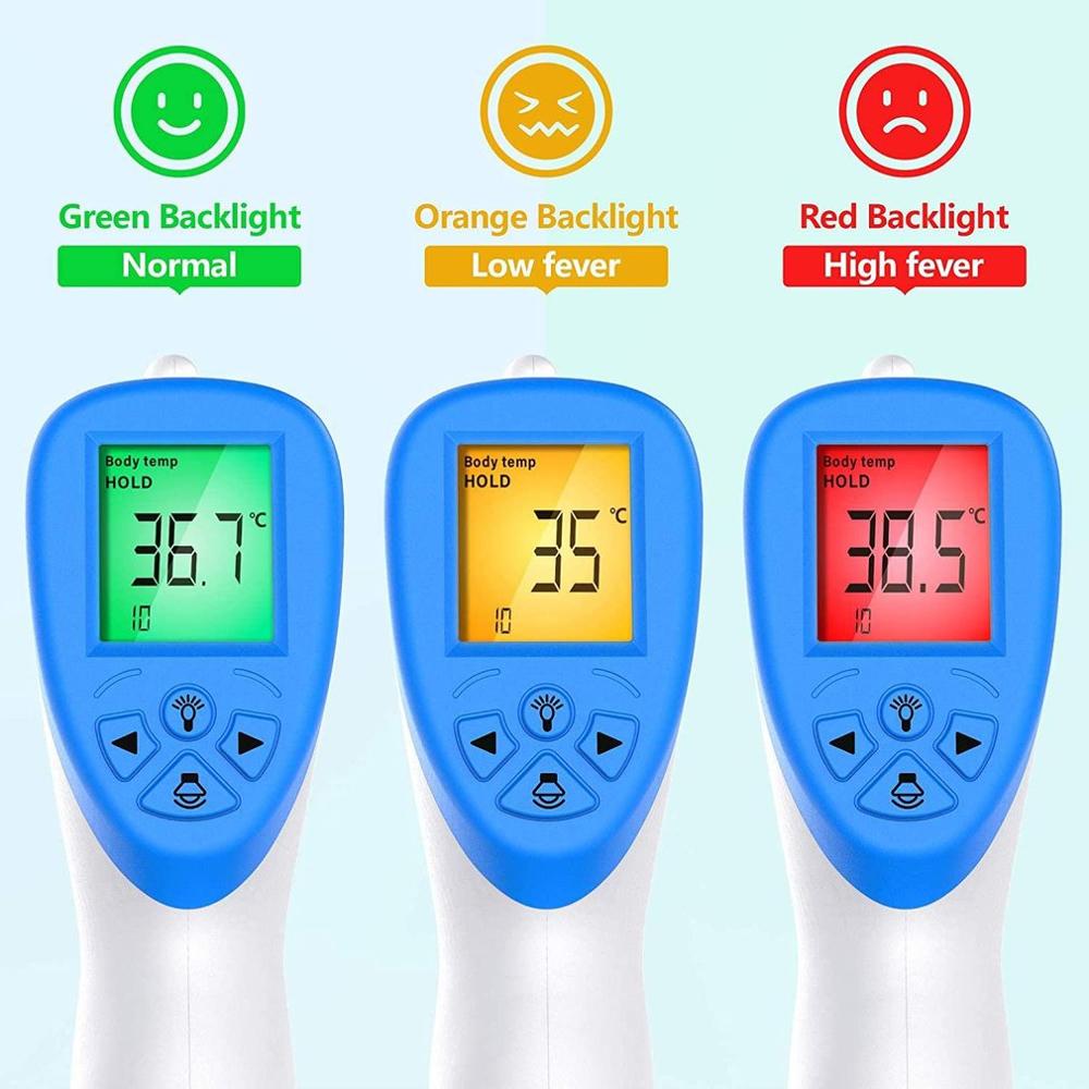 Forehead Thermometer Three Color Screen Non Contact Infrared Thermometer Real Time Reading Temperature