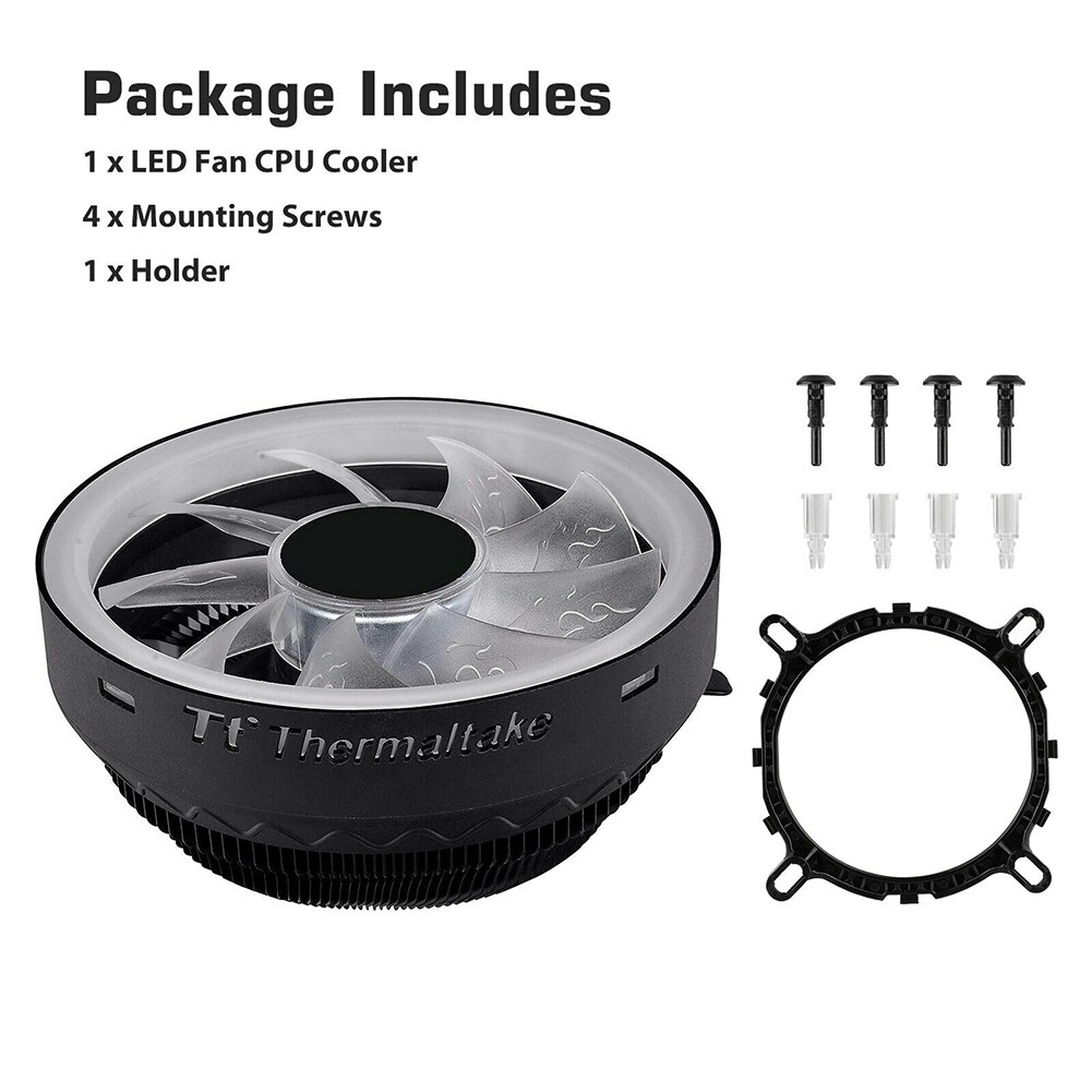 RGB 5-Color LED CPU Cooler Fan Aluminum Heatsink For Intel LGA1156/1155/775/1150 AMD /FM1/FM2/FM2+/AM2/AM2+/AM3+/AM4