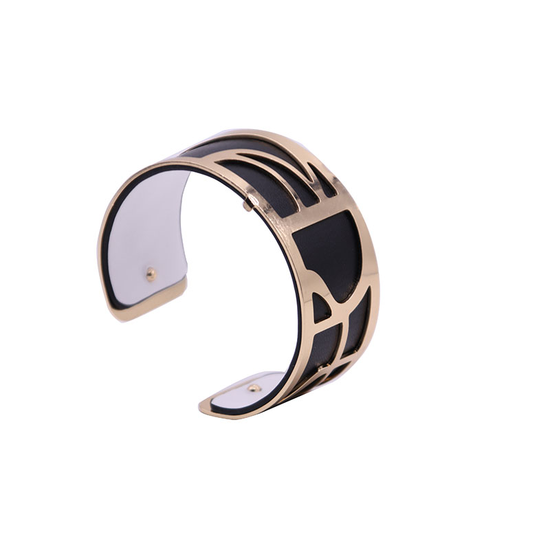 Slakkenhuis Manchet Armbanden Armband met Goud Kleur Manchette Armband Femme Acier Omkeerbare Lederen Georgette Armband Sieraden: WZ0081