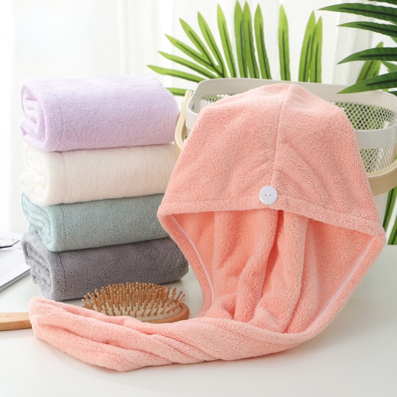 Dikker Quick-Droog Haar Handdoek Cap Hoed Meisje Haardrooginrichtingen Hoed Bad Hat Microfiber Effen Handdoek Cap Super absorptie Tulband