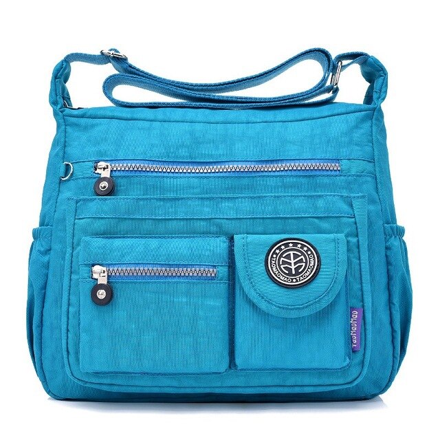 Waterdichte nylon dames schoudertas casual dames handtassen damestassen crossbody tas bolsa feminina: Lichtblauw