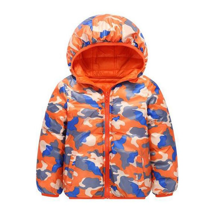 Benemaker vinter camouflage jakke til pige dreng dobbeltsidet frakke børn ropa de niño børnetøj babytøj overtøj  jh077: Orange / 6t
