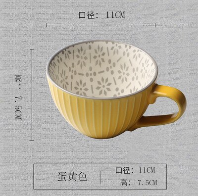 Keramische Handgeschilderde Koffiekopje Creatieve Vintage Cup Cafe Bar Levert Reliëf Persoonlijkheid Ontbijt Cup: 7
