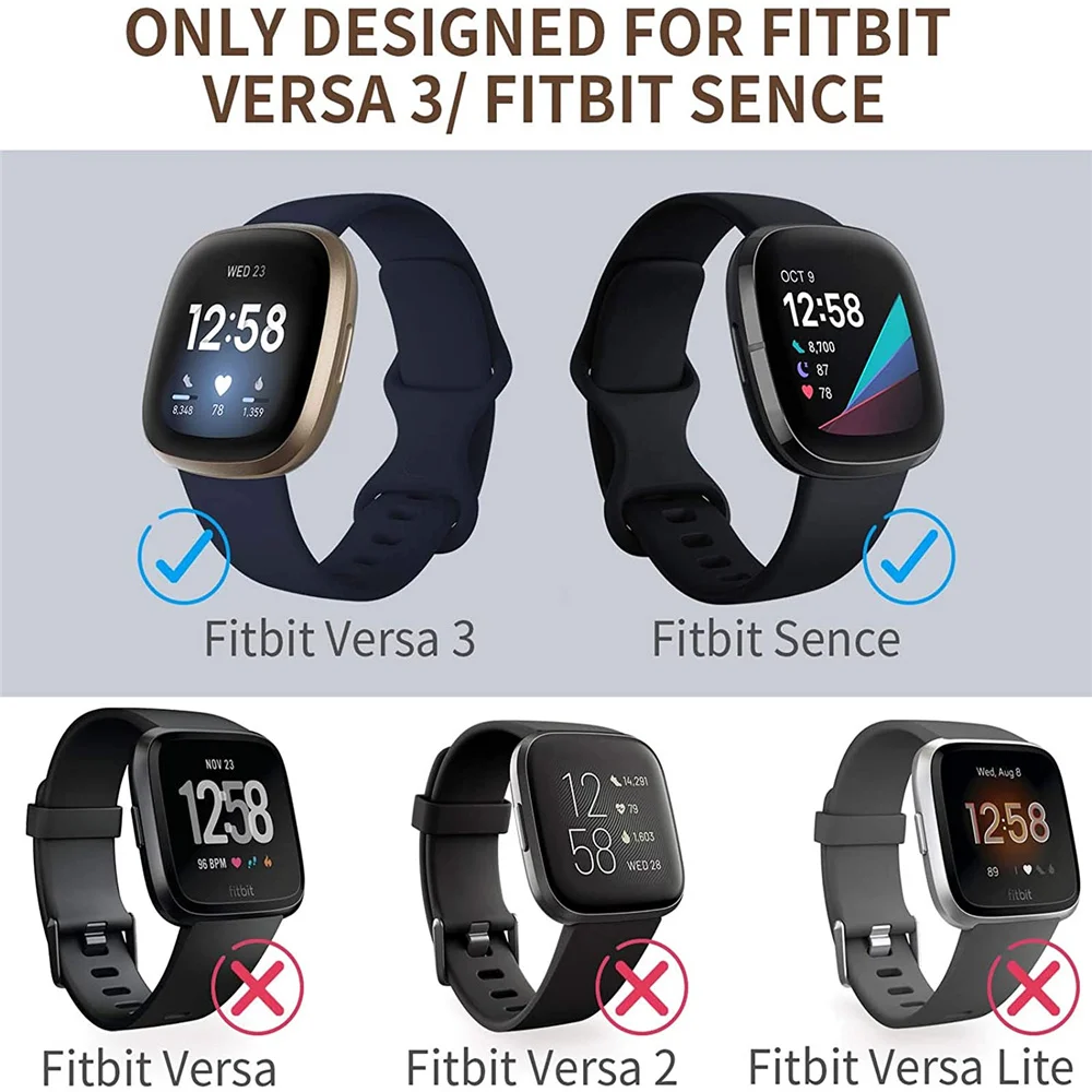 Horloge Band Voor Fitbit Versa 3 Band Siliconen Polsband Vervanging Voor Fitbit Gevoel Armband Correa Accessoires Rose Goud Zilver