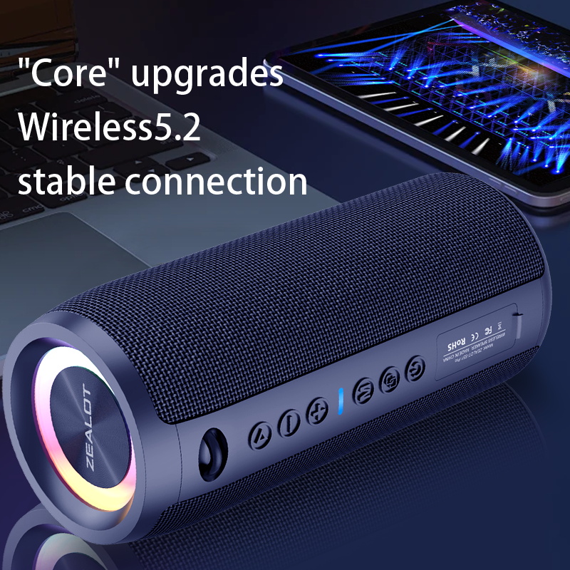 Haut-parleurs sans fil ZEALOT S51 Pro 40W, haut-parleur de caisson de basses portable extérieur, étanche IPX 6, double appairage, batterie 5200mAh.