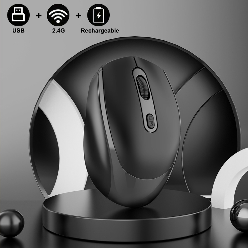 Bezprzewodowa mysz kompatybilna z Bluetooth 2.4G przenośna ergonomiczne myszy do laptopa Tablet Notebook biurowy ładowalna mysz do gier: FIOLETOWY