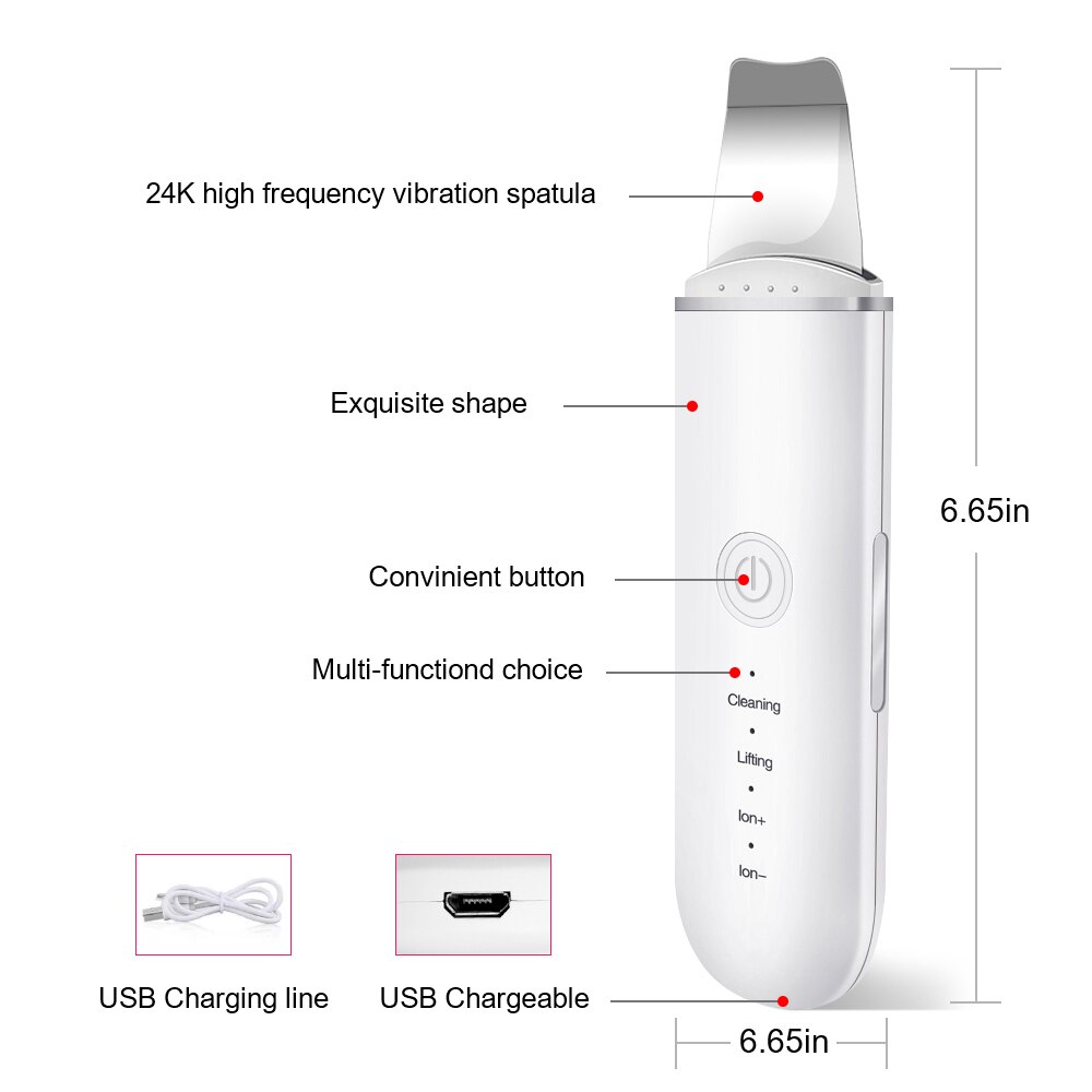 Épurateur de peau à ultrasons 3 Modes, appareil électrique de beauté, nettoyage en profondeur des pores, acné, saleté, dissolvant de points noirs, soins de la peau à domicile