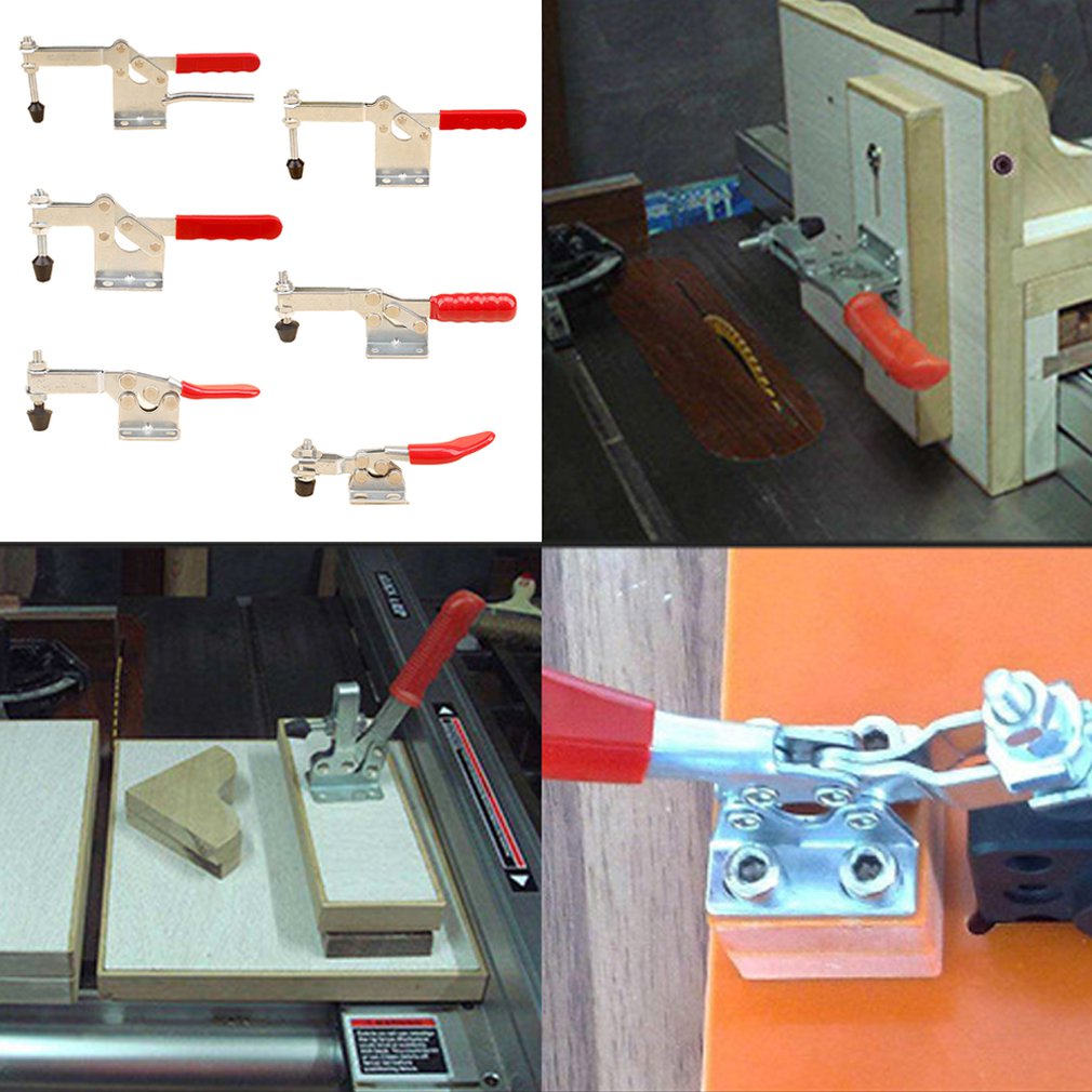 Hold Down Toggle Clamps Latch Antislip Red Hand Tool Holding Capacity Antislip Horizontal Quick Release Heavy Duty