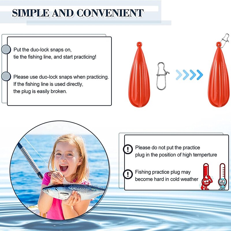 Bouchon de pratique de pêche, en caoutchouc, adapté aux enfants, 6 tailles