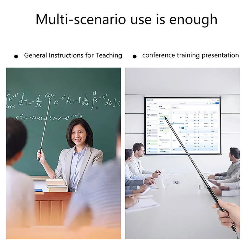 1pc sisäänvedettävä osoitinkeppi luokkahuoneesitys pidennettävä esittäjää varten kädessä pidettävä teleskooppinen opetustaulu liitutaulu