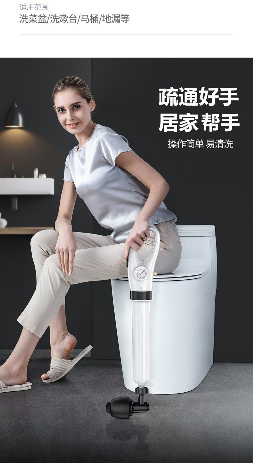 Sewer Dredge Clogged Toilet Plungers Drain Blaster High Pressure Cleaner Air Drain Cleaner Manual Pneumatic Dredge Tools