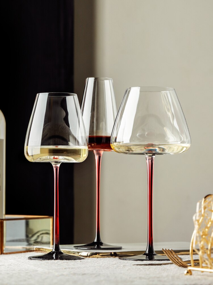 Lead-Free Crystal Wine Glass Red Black Base Goblet Home Drinkware Party Bar Beer Wine Glass Water Cup Drinkware Personality Cup