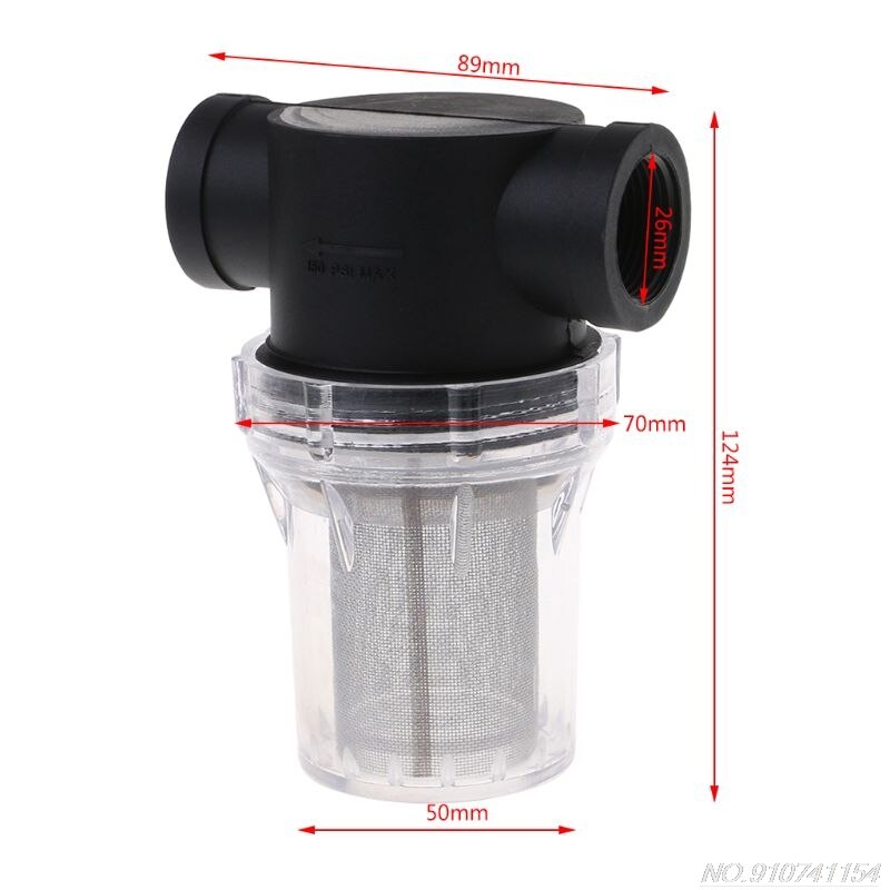 3/4" Irrigation High Flow Pipeline Filter Garden Pond Inline Mesh Strainer Water Pump Filters D17 20