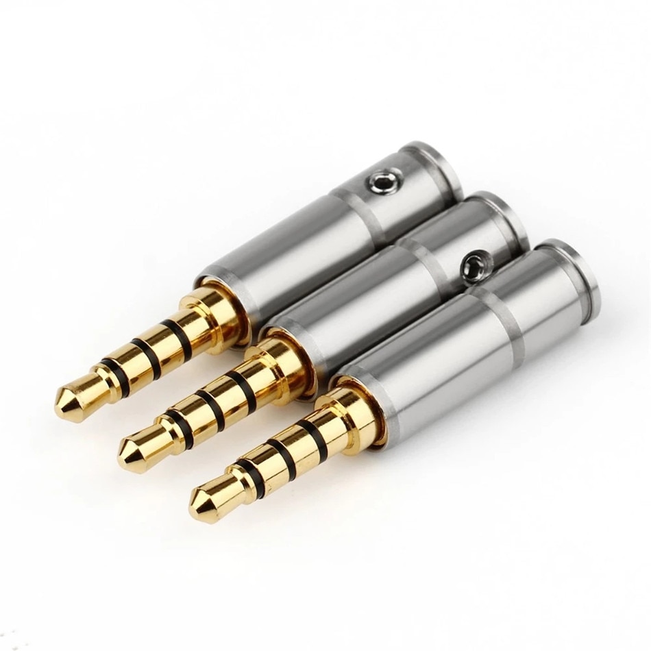 1/6/20/50pcs Headphone Plug 3.5 mm Jack 38mm Length 4 Pin Stereo Audio 3.5mm Plugs For 4.2mm Earphone Wire Solder Line Connector