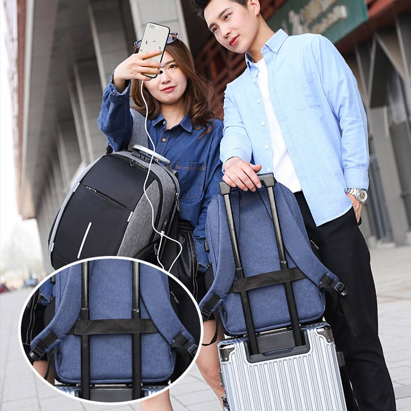 Anti Theft USB Charging Laptop Backpack Men Large Capacity Travel Bag Pack Many Departments Waterproof School Bags