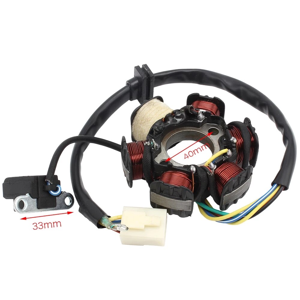 Engines Generator Magneto 6-Pole 4 Pin Stator Coils Fit For 50 CC 90 CC 110 CC ATV Engine Parts Scooter Dirt Bike 2CQ-157