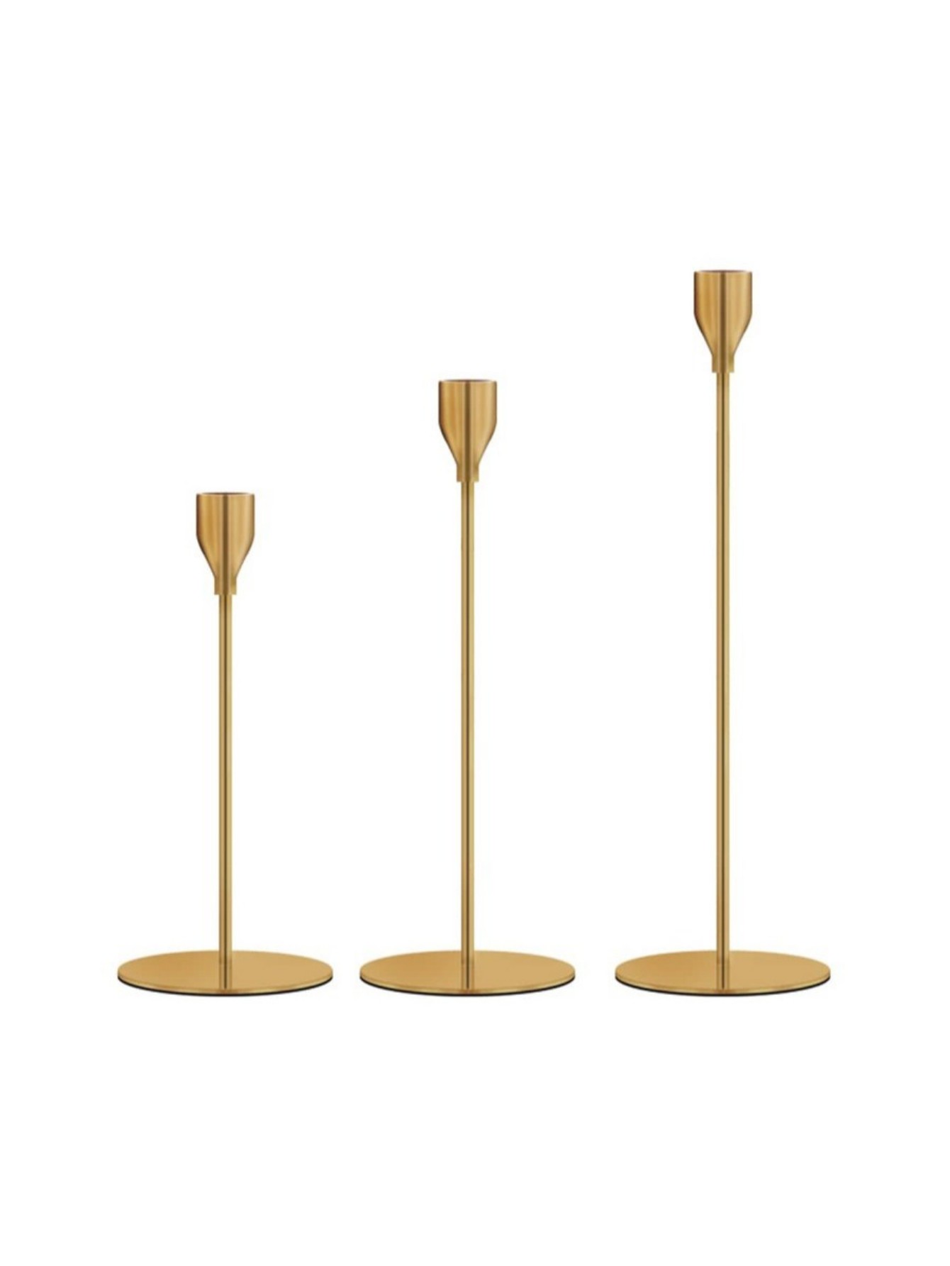 Candelabros de Metal de estilo chino, candelabro dorado Simple, decoración de boda, Bar, , sala de estar, decoración del hogar, 3 piezas por juego: YELLOW