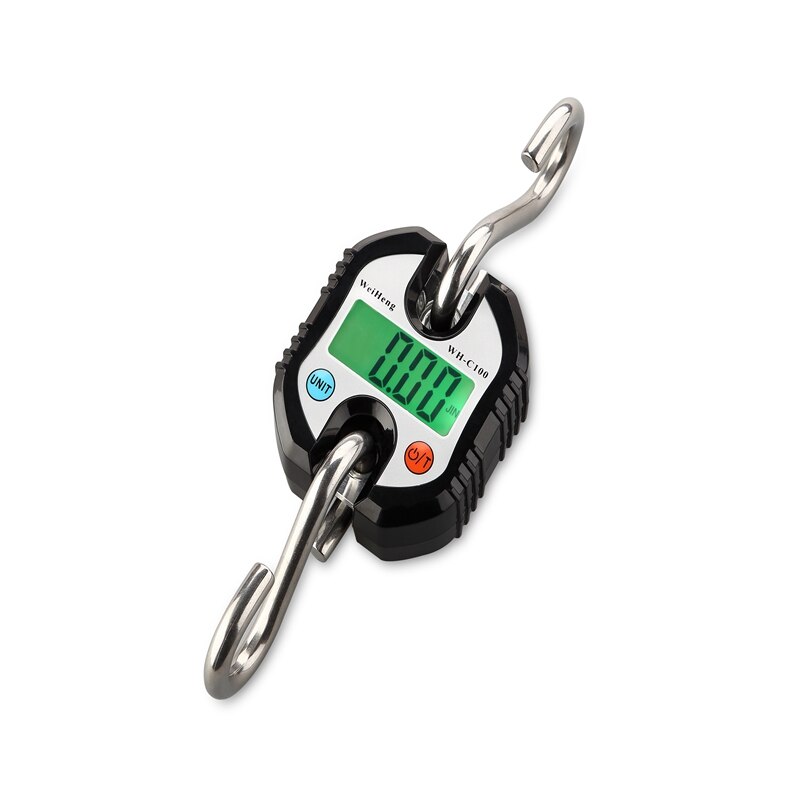 Báscula Digital de grúa de 150kg, 50g, gancho de acero inoxidable portátil, balanzas colgantes, bucle de pescado, pesaje pesado, verde, retroiluminado