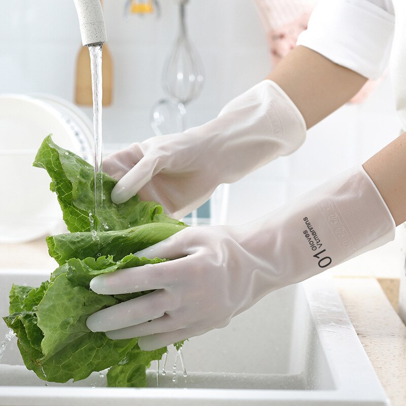 Waterproof Rubber Latex Dishwashing Gloves Kitchen Skin-Friendly and Durable Cleaning Household Non-Slip