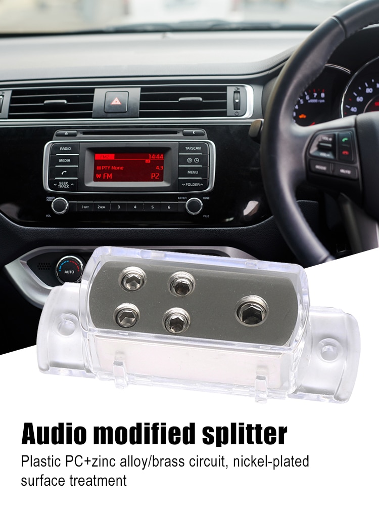 Auto Versterker Audio Splitter Met 4-Weg Audio Power/Grond Kabel Splitter Distributie Blok Grond Distributeur Aansluiten Blok