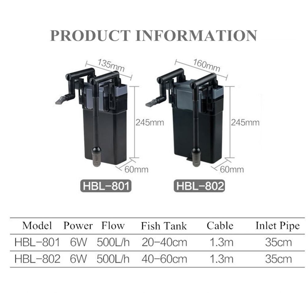 Akvarium yttre filtreringssystem 220-240v 6w 400l/ h akvarie akvarium extern ultratyst kanister filter bordsskiva