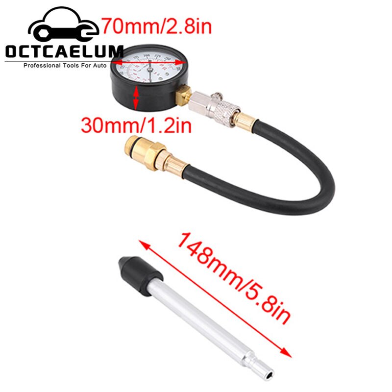 Petrol Engine Cylinder Compression Compressor Measure Tester Detect Diagnostic Tool Kit ST0073