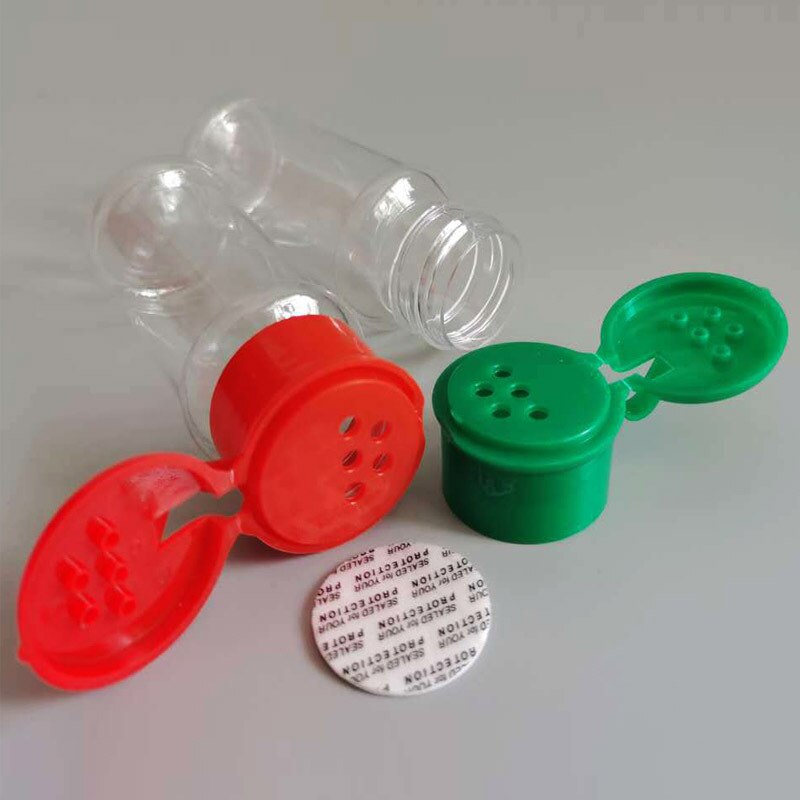 Plast krydda salt peppar shakers kryddburk bbq krydda flaskor cruet behållare kök kryddburk med lock