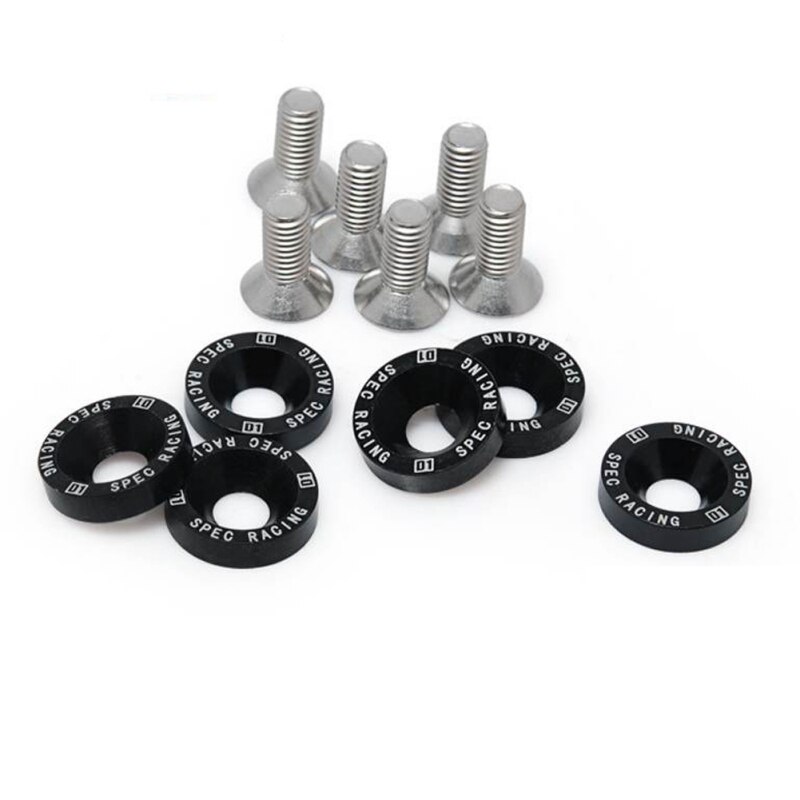 6PCS M8 Car Modified Hex Fasteners Fender Washer Bumper Engine Concave Screws,Concave Conical Decorative Groove Washer: D-M8