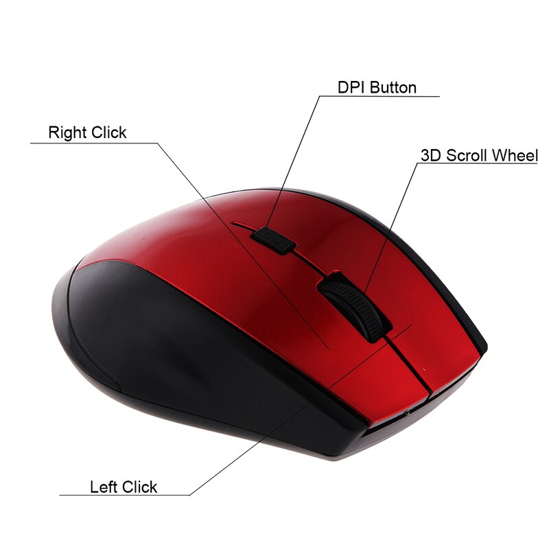 Rovtop 2.4GHz Gaming Wireless USB Mouse Gamer Mini Receiver 6 Keys Computer Mouse Gamer Mice For Computer PC Laptop