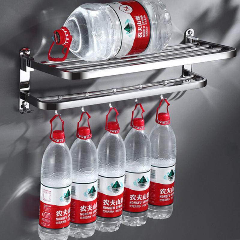 40/50/60Cm Handdoekenrek Muur Gemonteerde Badkamer Handdoek Organizer Storage Rack Hanger Plank Handdoeken Houder voor Badkamer Accessoires