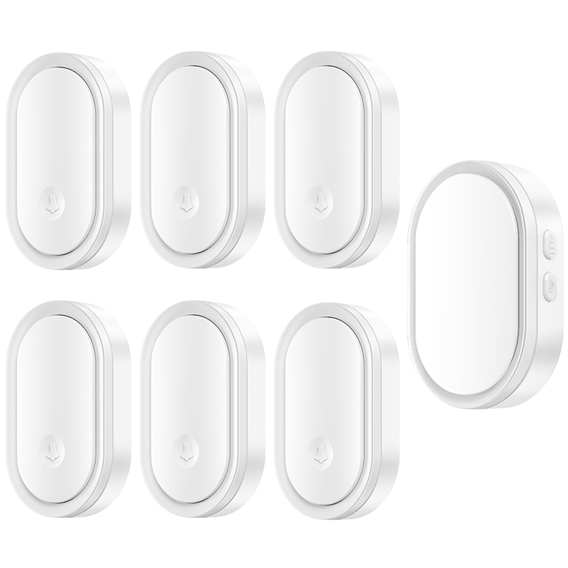 Cacazi Welkom Draadloze Deurbel Waterdicht 300M Remote 6 Knop 1 Ontvanger Smart Led Light Thuis Deur Ring Bel Elektronische: white 6x1 / VS